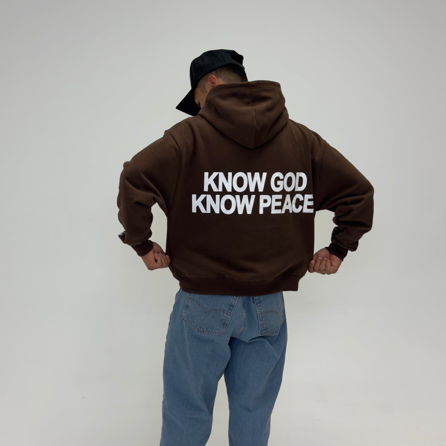 No God No Peace Hoodie - Brown