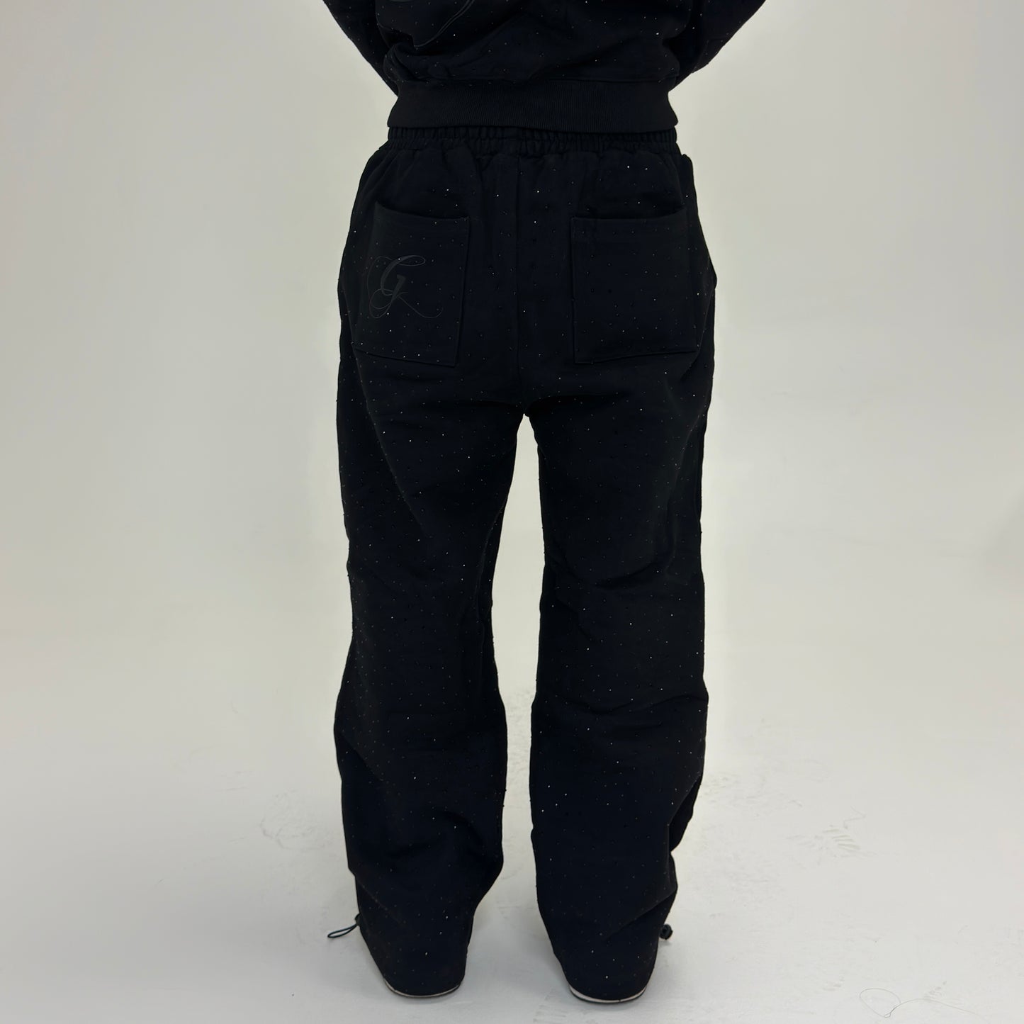 All over Rhinestone Sweats - Black