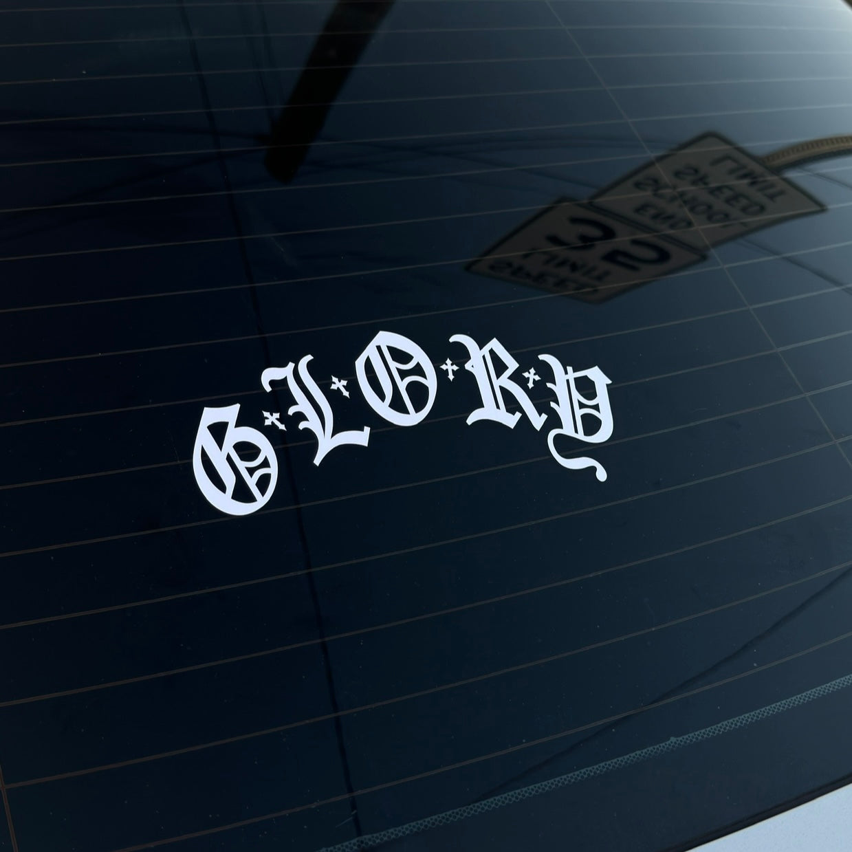 Glory Car Decal Sticker - White