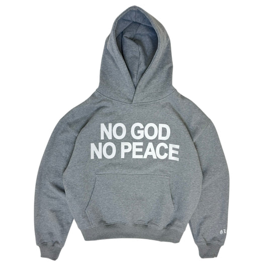 No God No Peace Hoodie - Grey