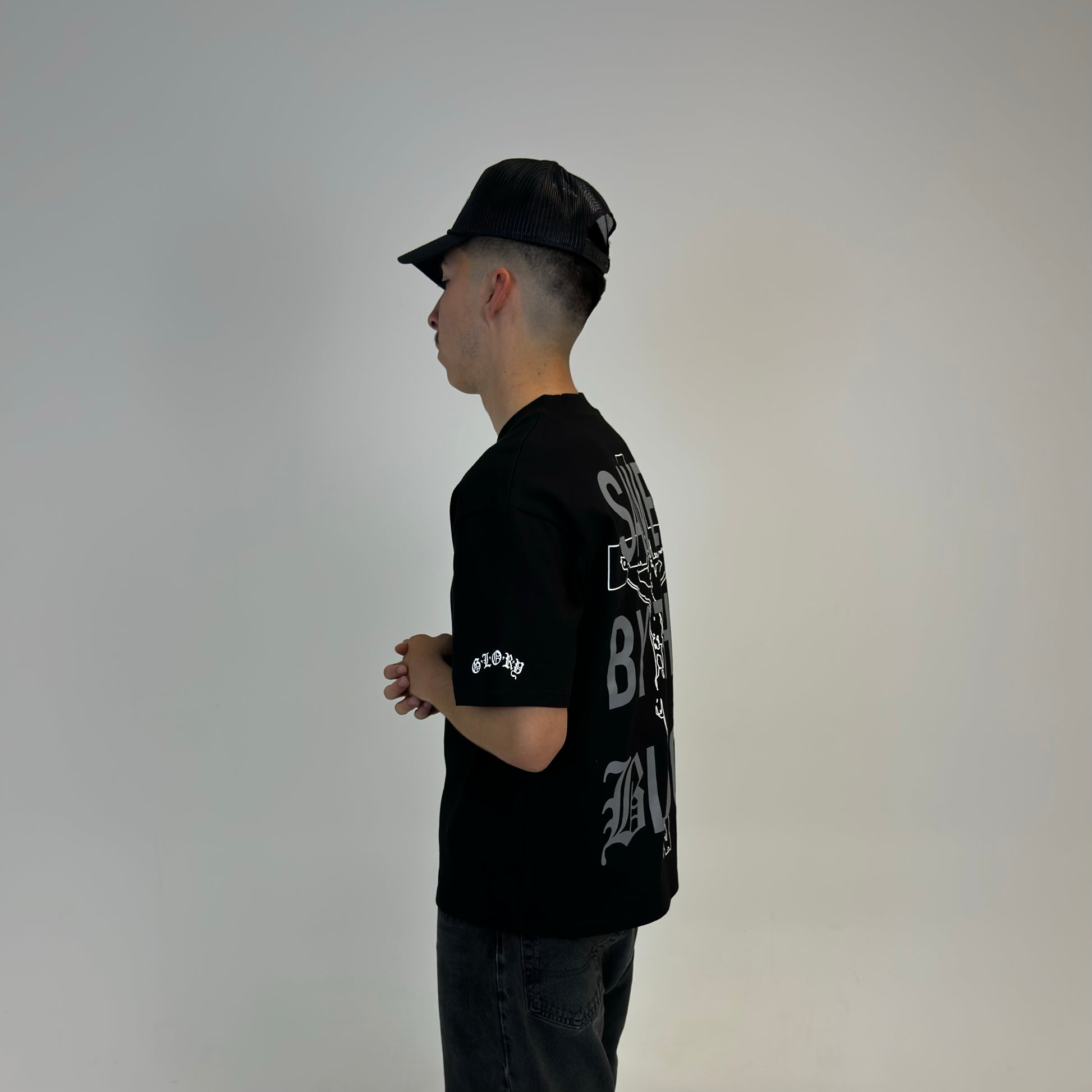 Saved By The Blood Tee - Black / Grey