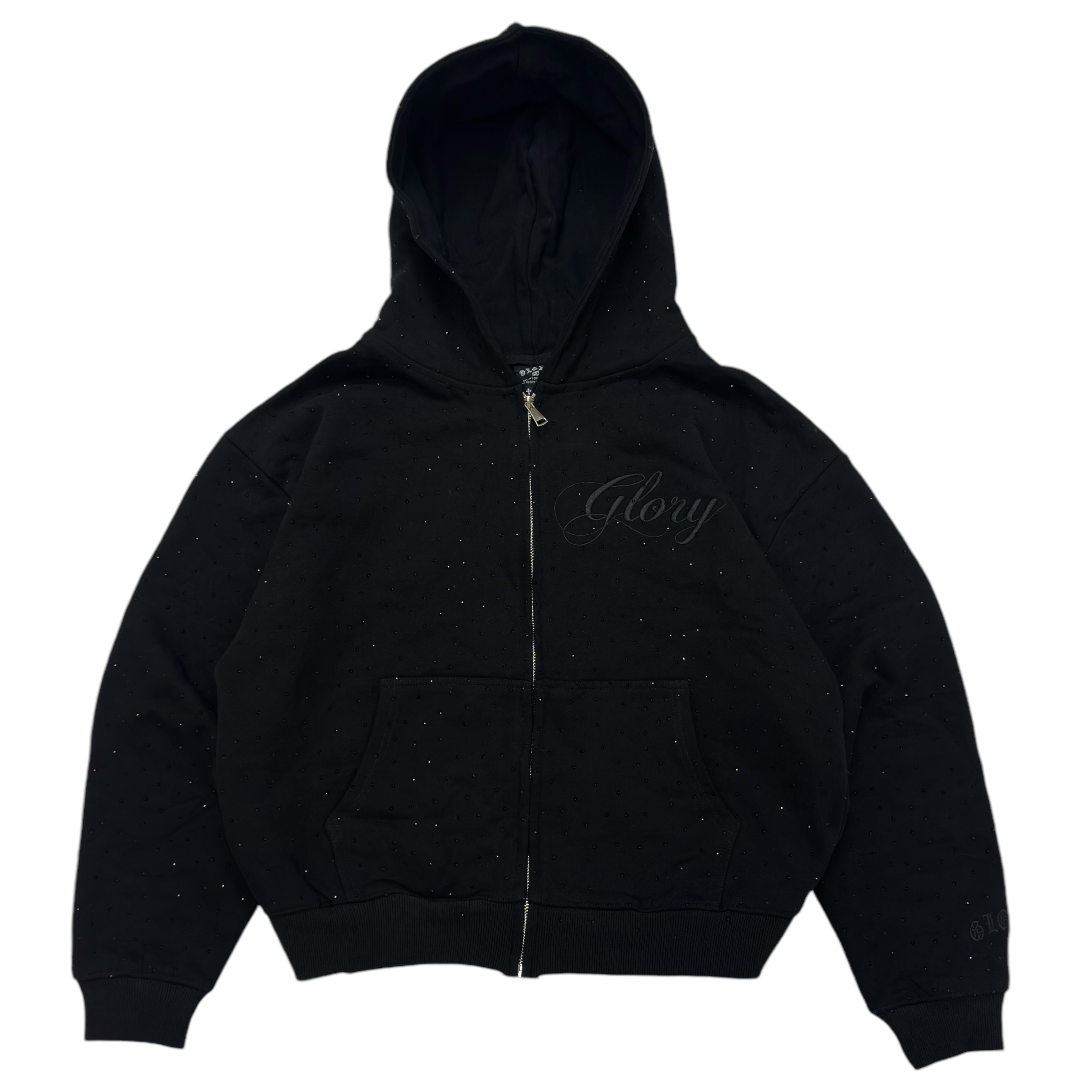 All over Rhinestone Hoodie - Black – glorybrandla